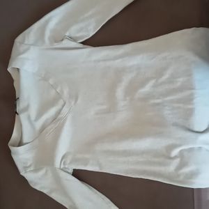 Tan, beige V neck long sleeve